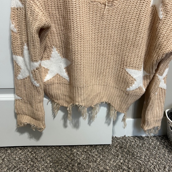 Star Pattern Off The Shoulder Sweater ⭐️ - Picture 2 of 5